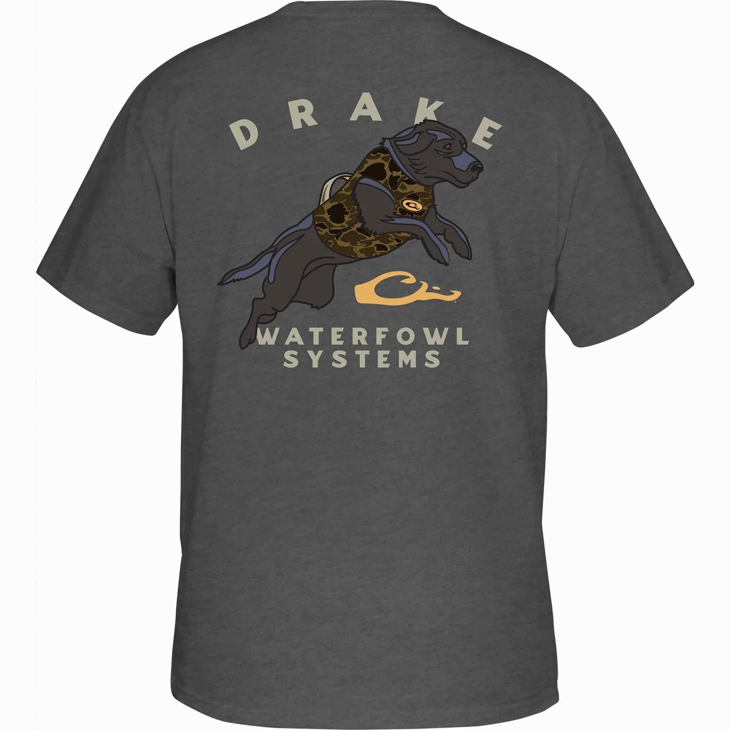 Drake Retro Black Lab T-Shirt Garment Washed Texture Anti microbial coating
