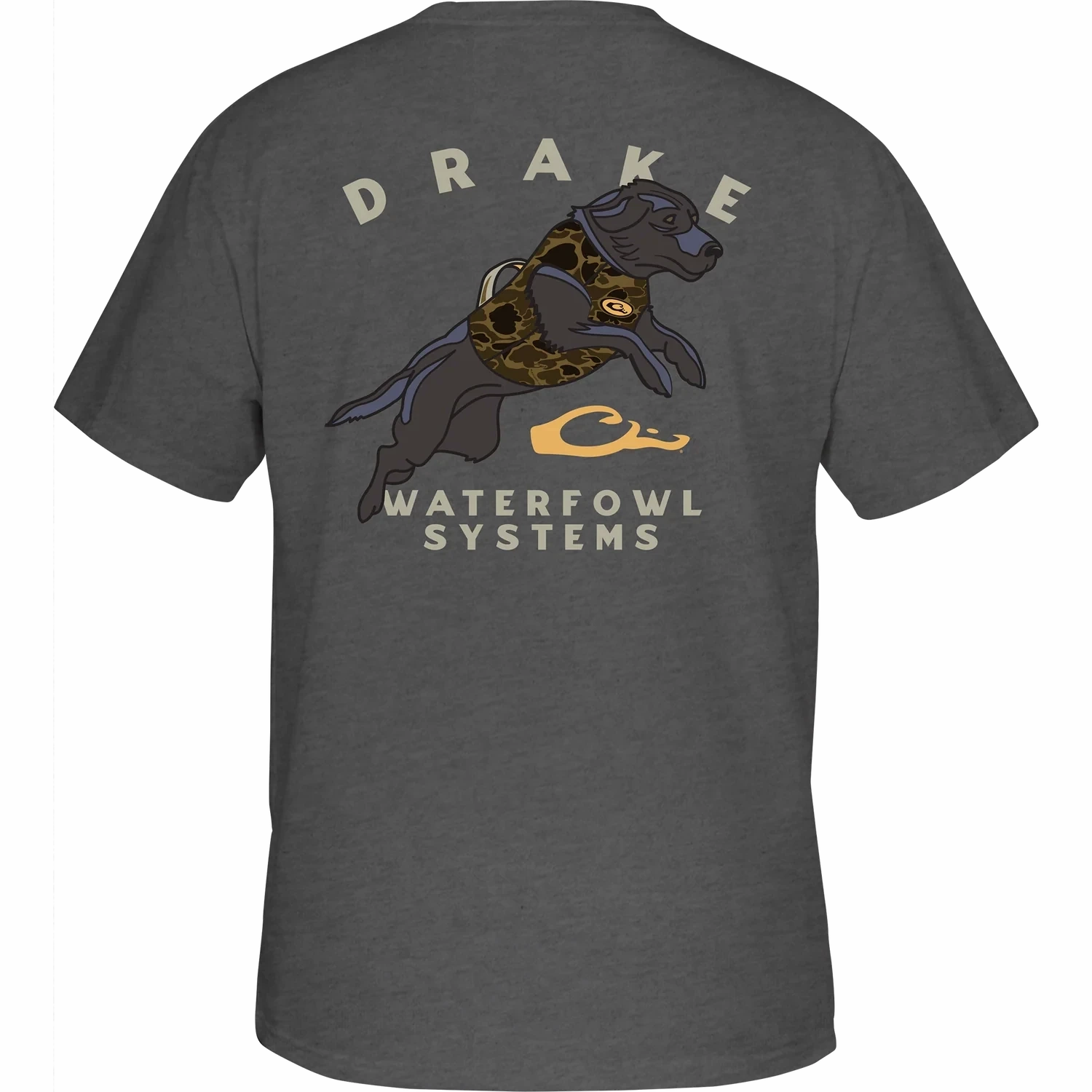Smooth Flatlock Stitching Drake Retro Black Lab T-Shirt