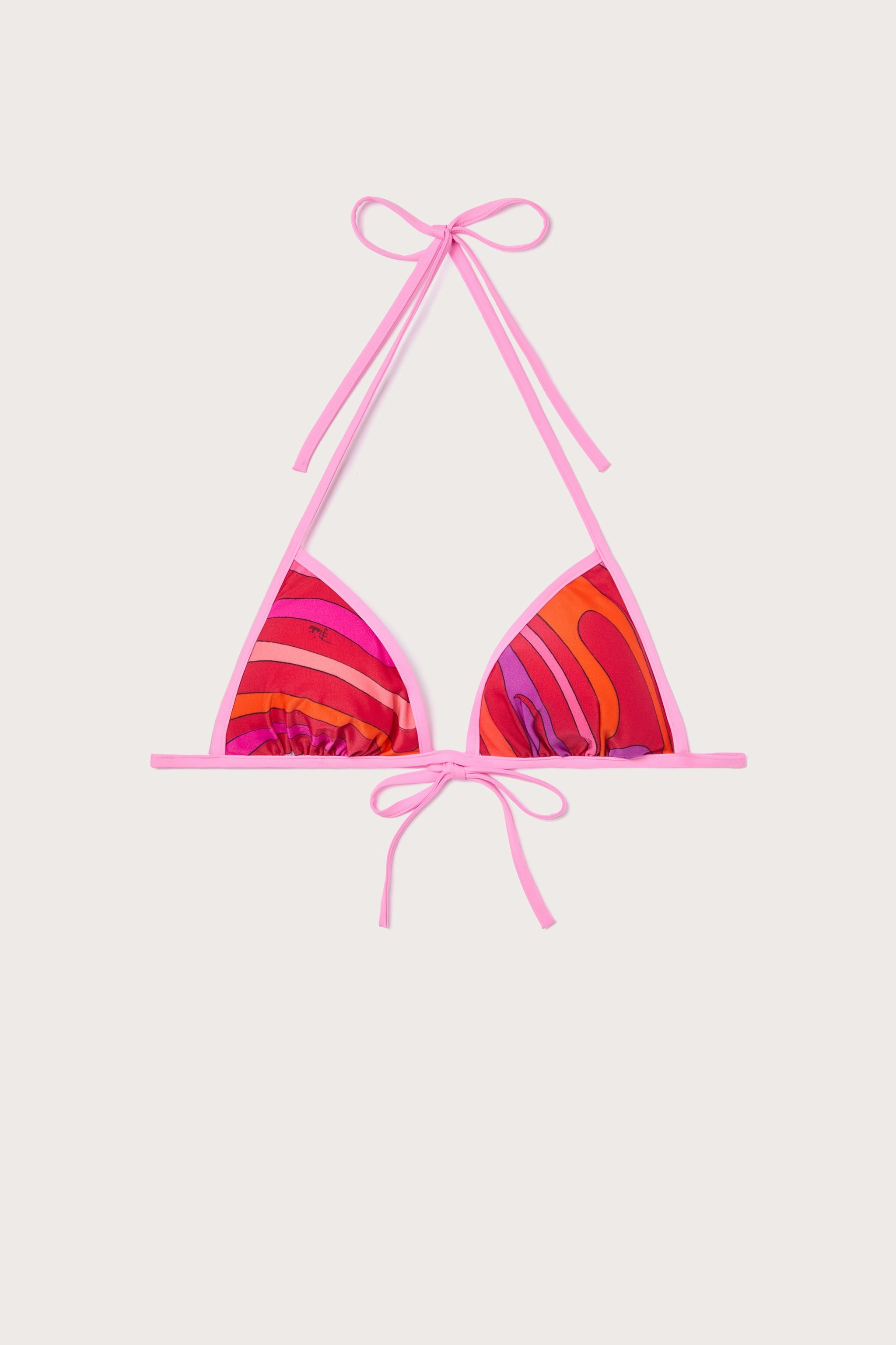 Hidden Pocket Marmo Print Triangle Bikini Bra