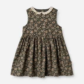 Dress Elma Sleeveless - black coal flowers Easy Layering