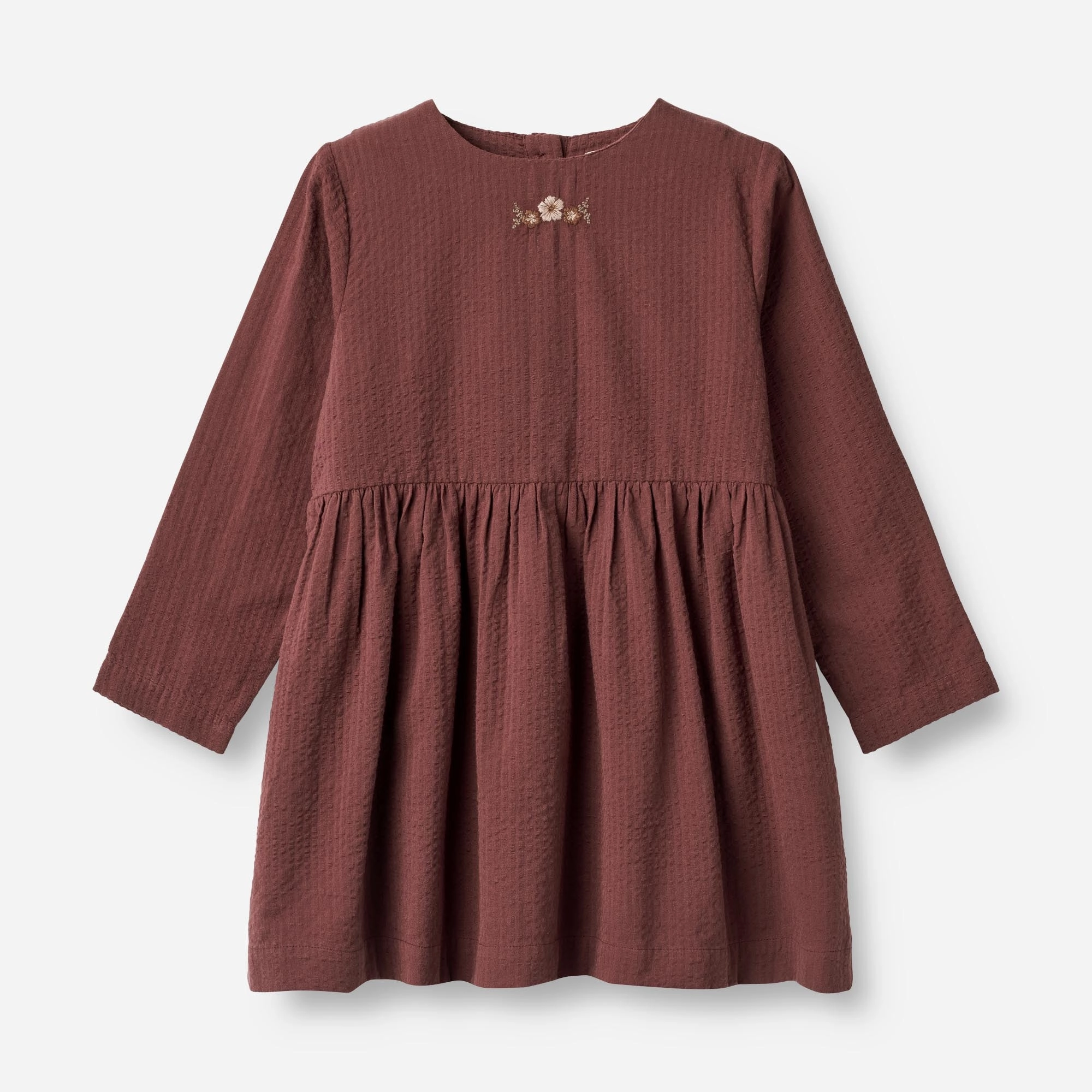 Vibe Choice Cozy Vibe Dress Gunvor Embroidery - aubergine