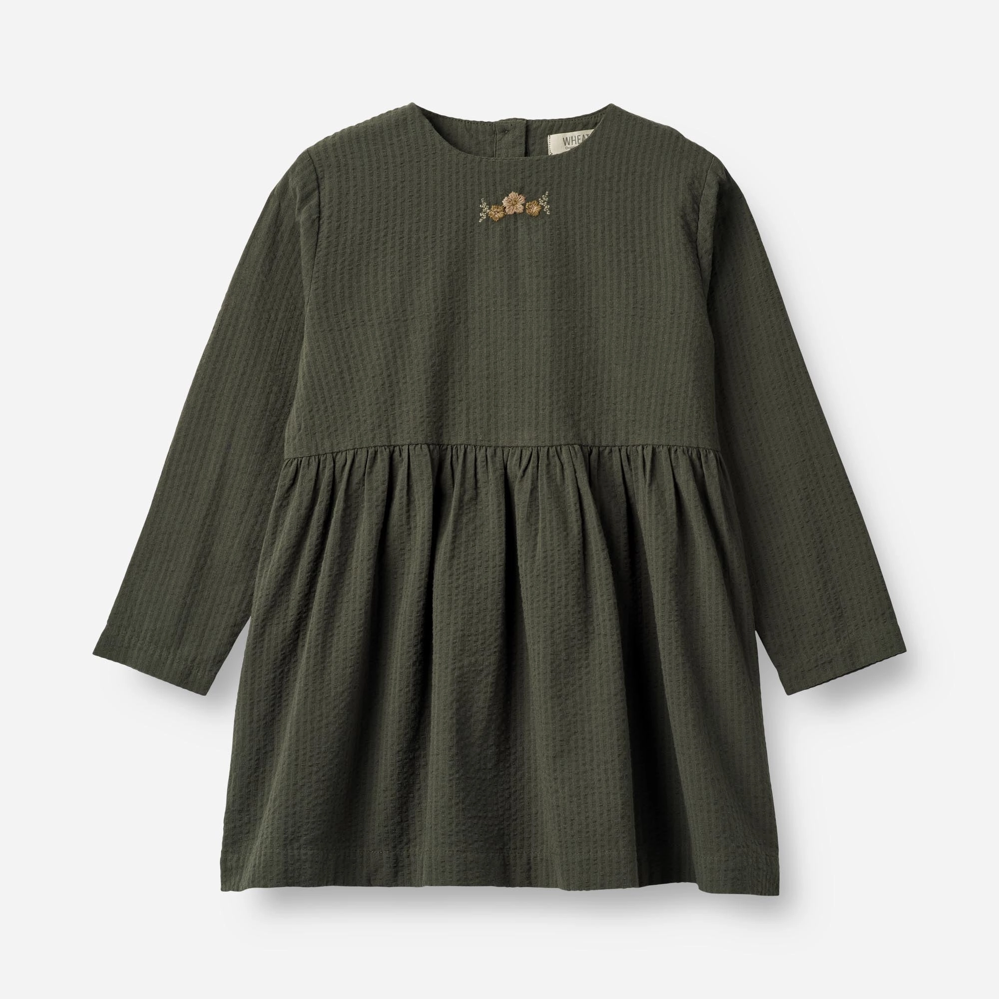 Dress Gunvor Embroidery - black coal Calm Finish