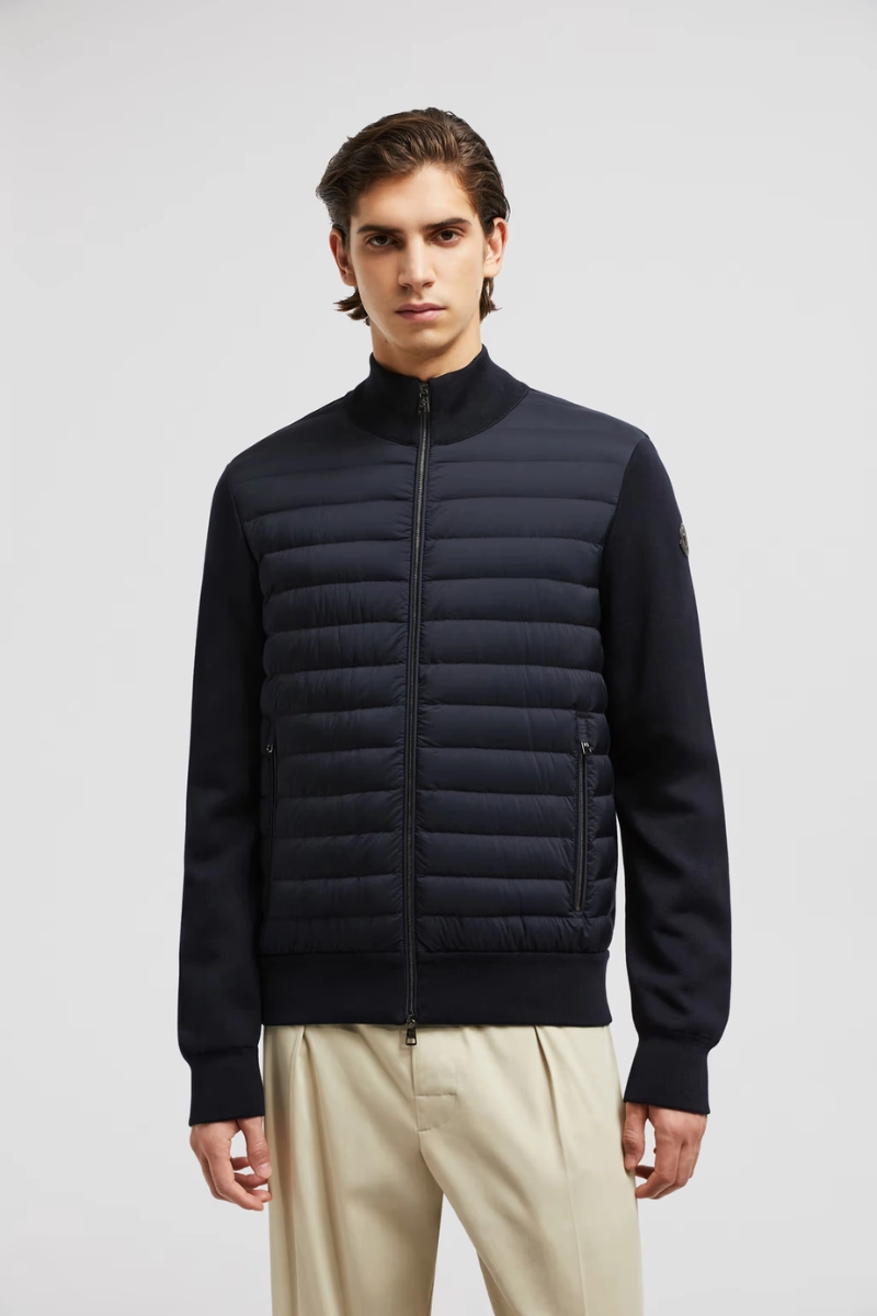 Padded Zip-Up Cardigan Daily Fit Zippered Closure