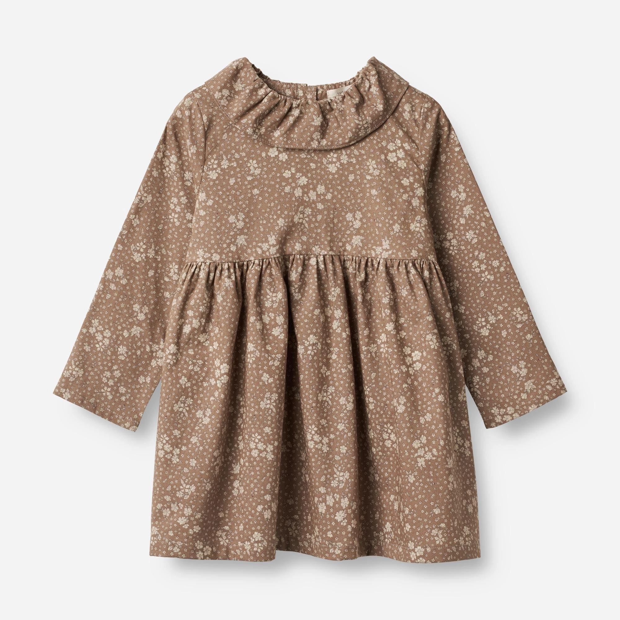 Patterned-Fabric Dress Violetta - cocoa brown flowers