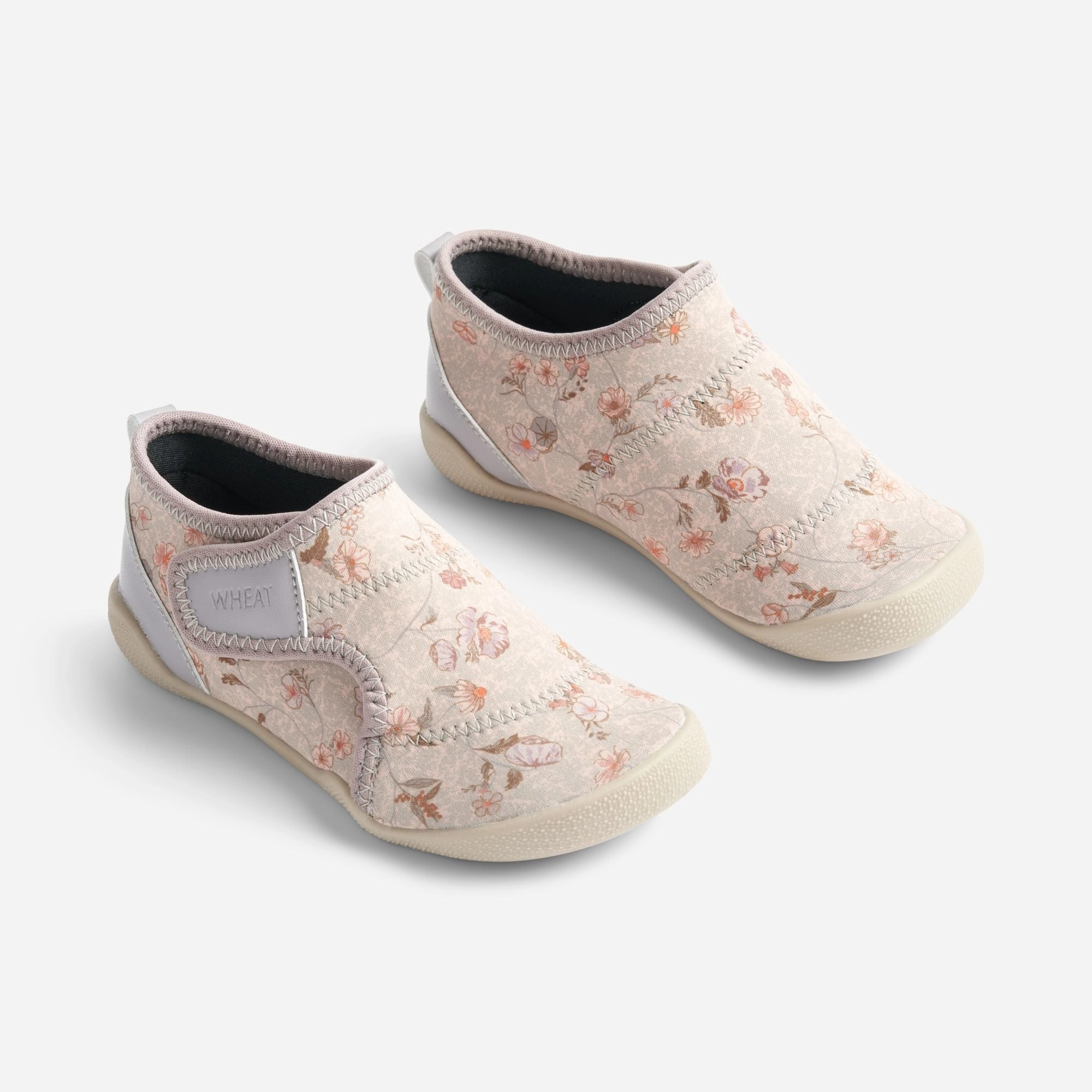 Shawn Beach Shoe | Baby - purple poppy flowers Night View