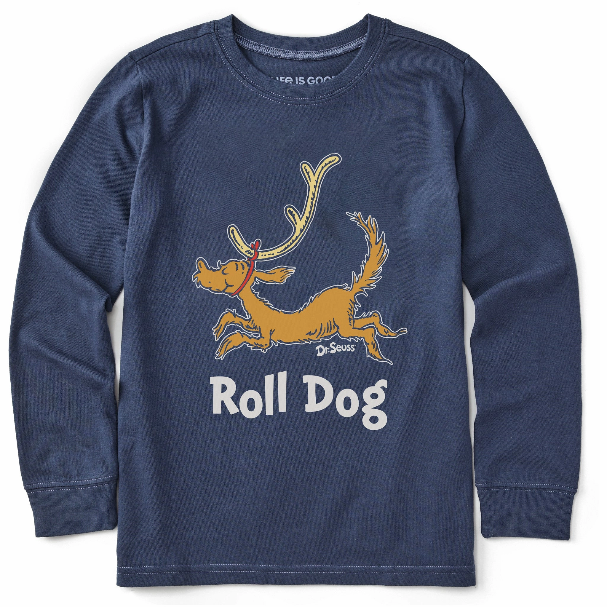 Modern Outfit Holiday Wear Kids Roll Dog Max Long Sleeve Crusher Tee