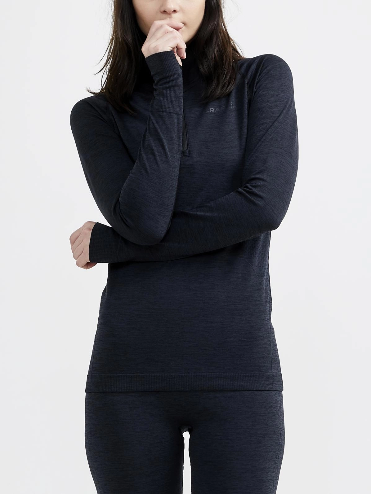 Women's Core Dry-Active Comfort Zip Baselayer All Day Comfort Fabric Thermal Regulating