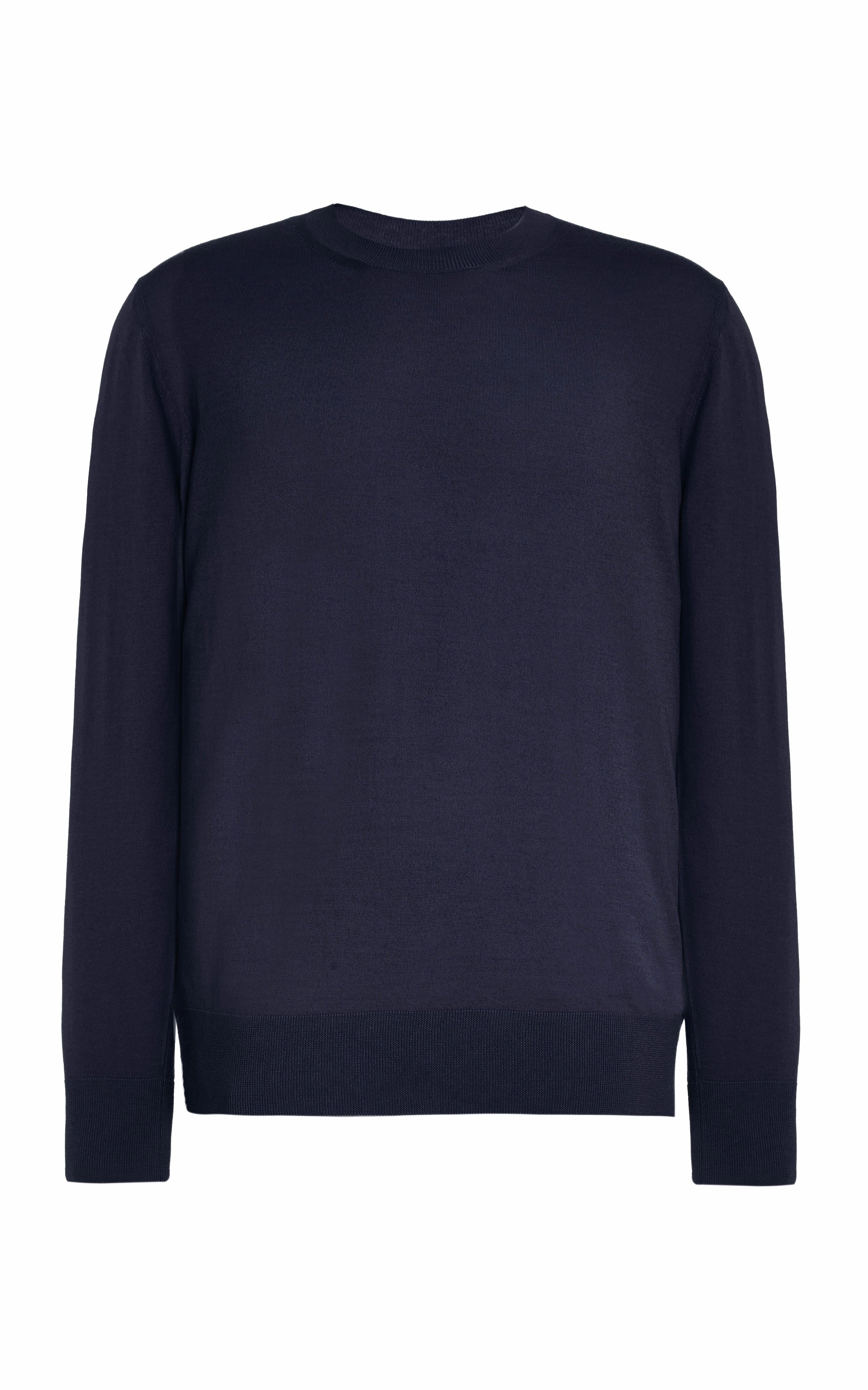 Palco Knit Crewneck in Navy Merino Wool Indoor Layer
