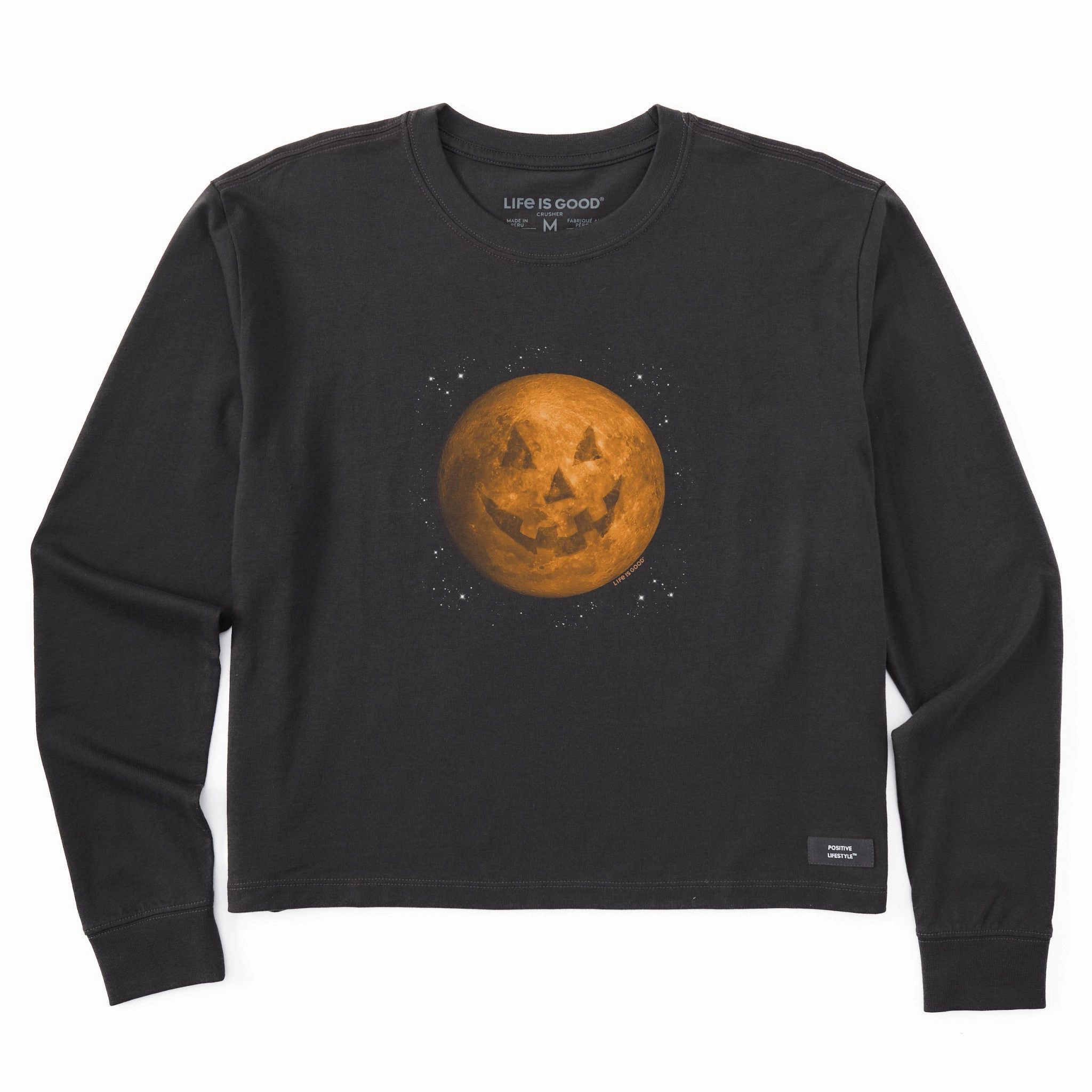 Women's Celestial Jack-O-Moon Long Sleeve Crusher Boxy Tee soft fit