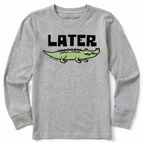 Kids Later Gator Long Sleeve Crusher Tee Seamless Edging