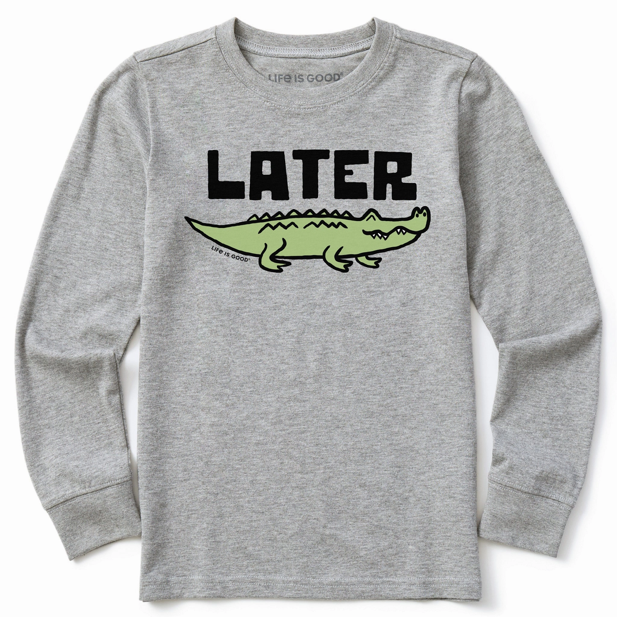 Kids Later Gator Long Sleeve Crusher Tee Seamless Edging