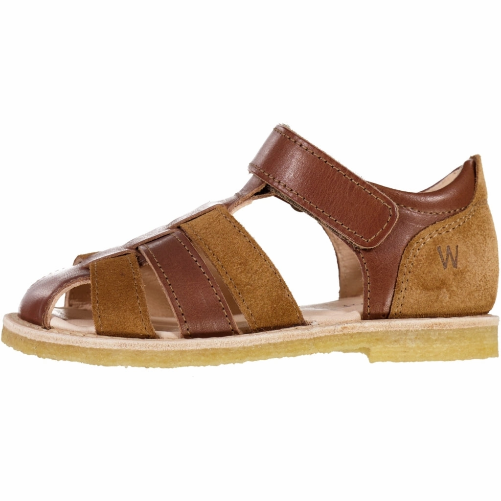 Bailey sandal suede stripes - cognac Cushioned Ankle Collar Perfect for Travel