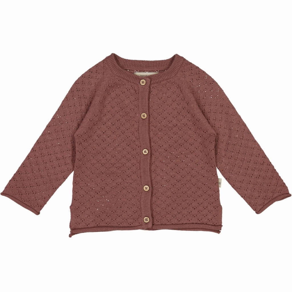 Plush Inner Lining Knit Cardigan Hera - rose brown