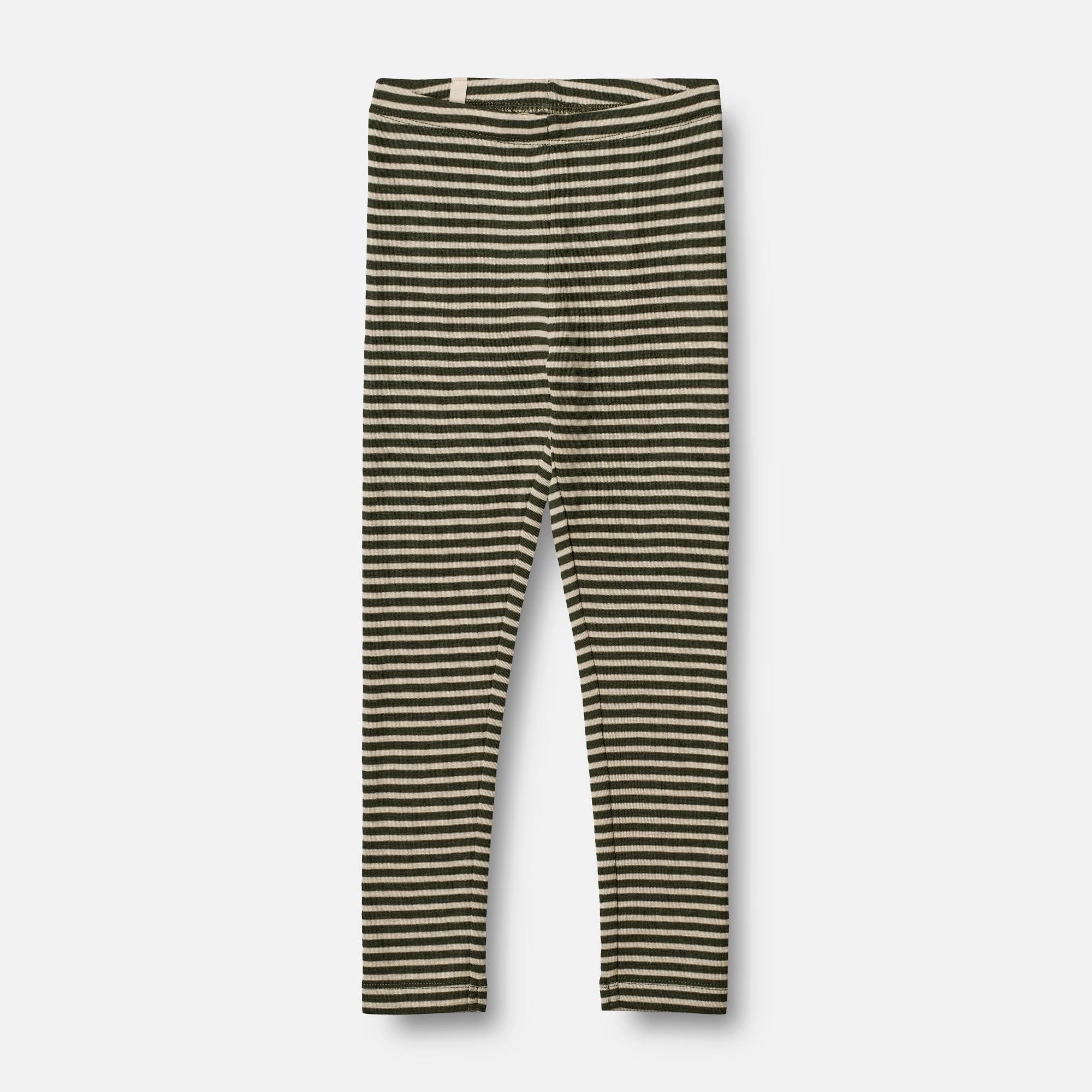 AntiSnag Surface Wool Leggings - green stripe