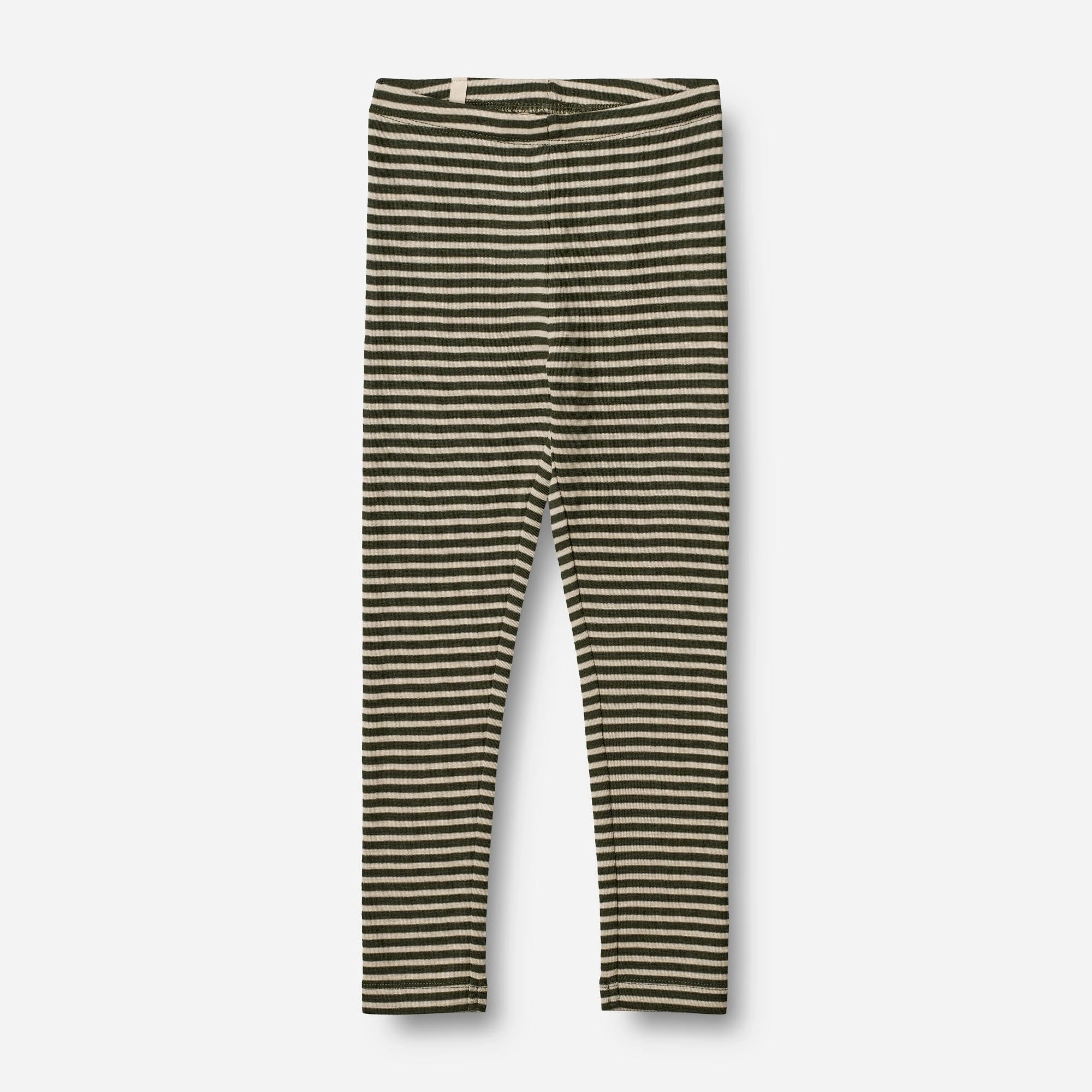 Wool Leggings - green stripe Fresh Outfit Bamboo Fiber Blend