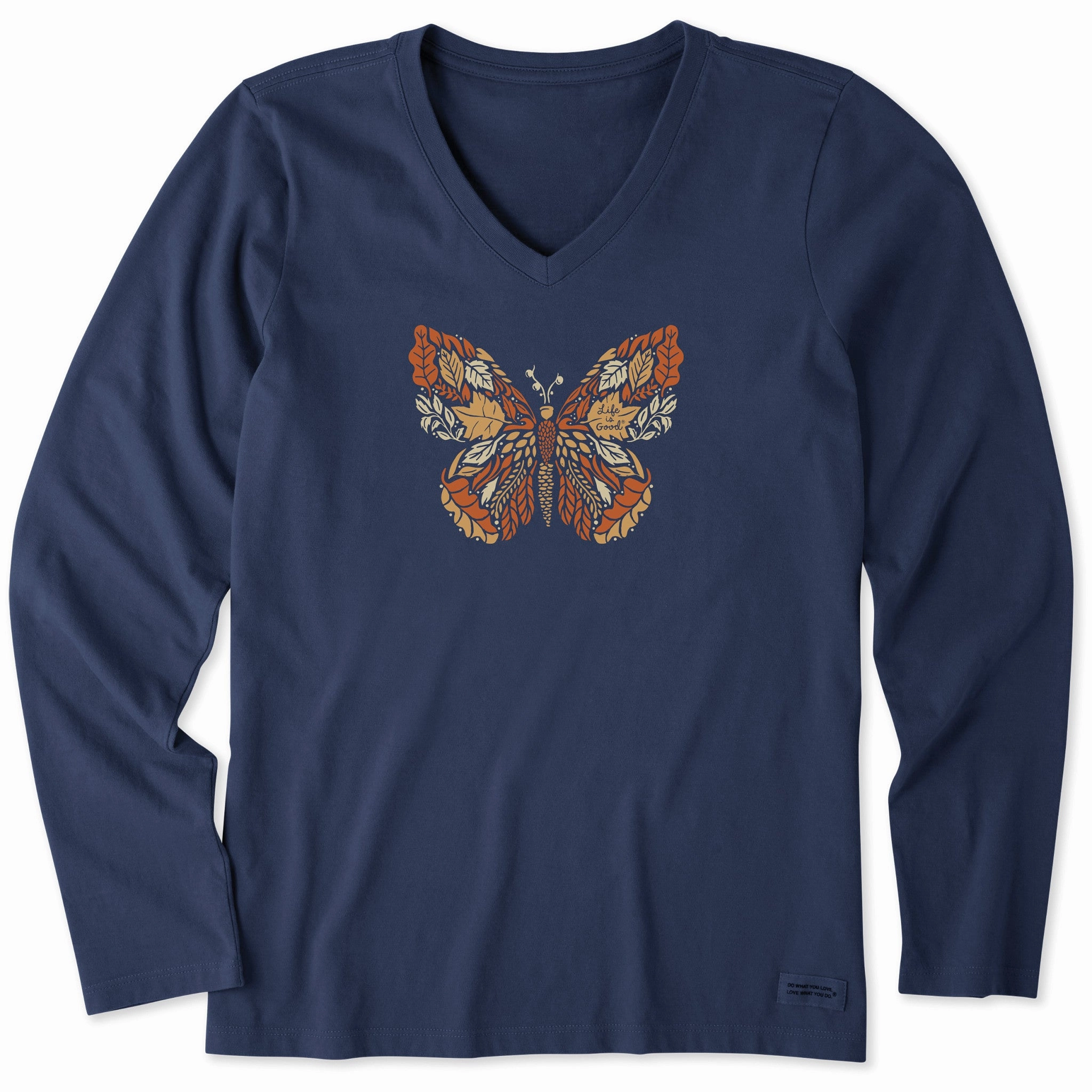 Women's Autumn Butterfly Long Sleeve Crusher Vee Camping practicality Seasonal top