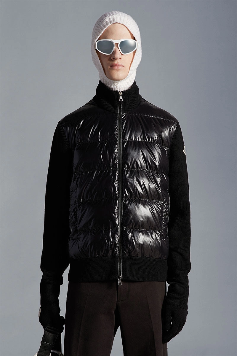 Graphic Padded Wool Cardigan Trendy Accessory Portray