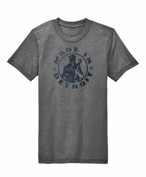 Eco Grey MID Navy Distressed Premium Triblend Shirt Classic Smart