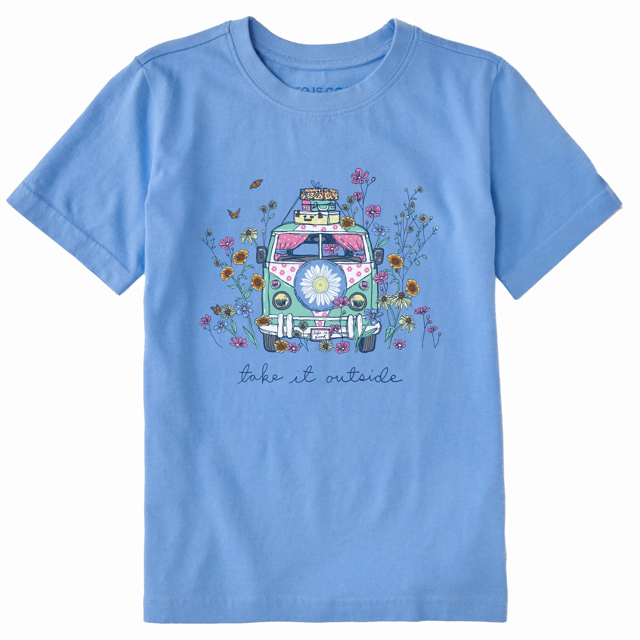 Active Layers Versatile Style Kids Take It Outside Wildflower Van Short Sleeve Crusher Tee