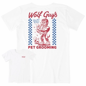 Women's Wolf Guy's Pet Grooming Short Sleeve Crusher Tee Layered Comfort Smart Layer