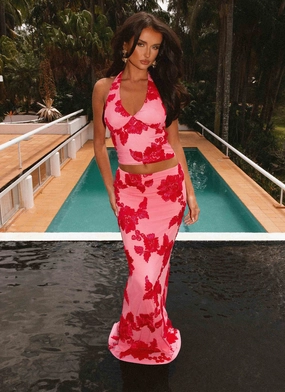 Radiate Maxi Skirt - Pink Designer Label All Day Look