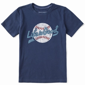 Kids LIG Ballyard Script Logo Short Sleeve Crusher Tee Layered Look Lightweight Wear