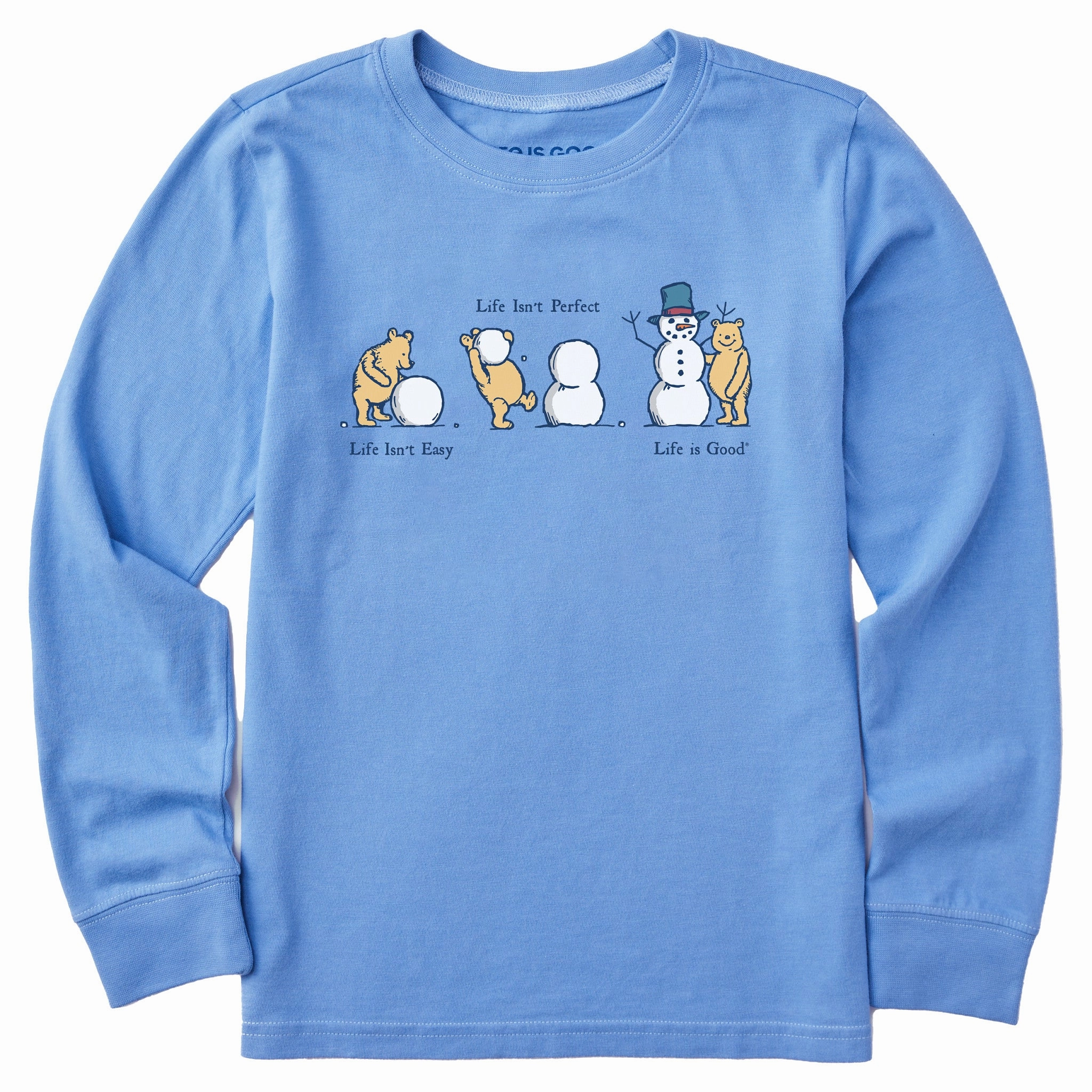 Kids Life Isn't Easy Winnie Snowman Long Sleeve Crusher Tee AllSeasonWear