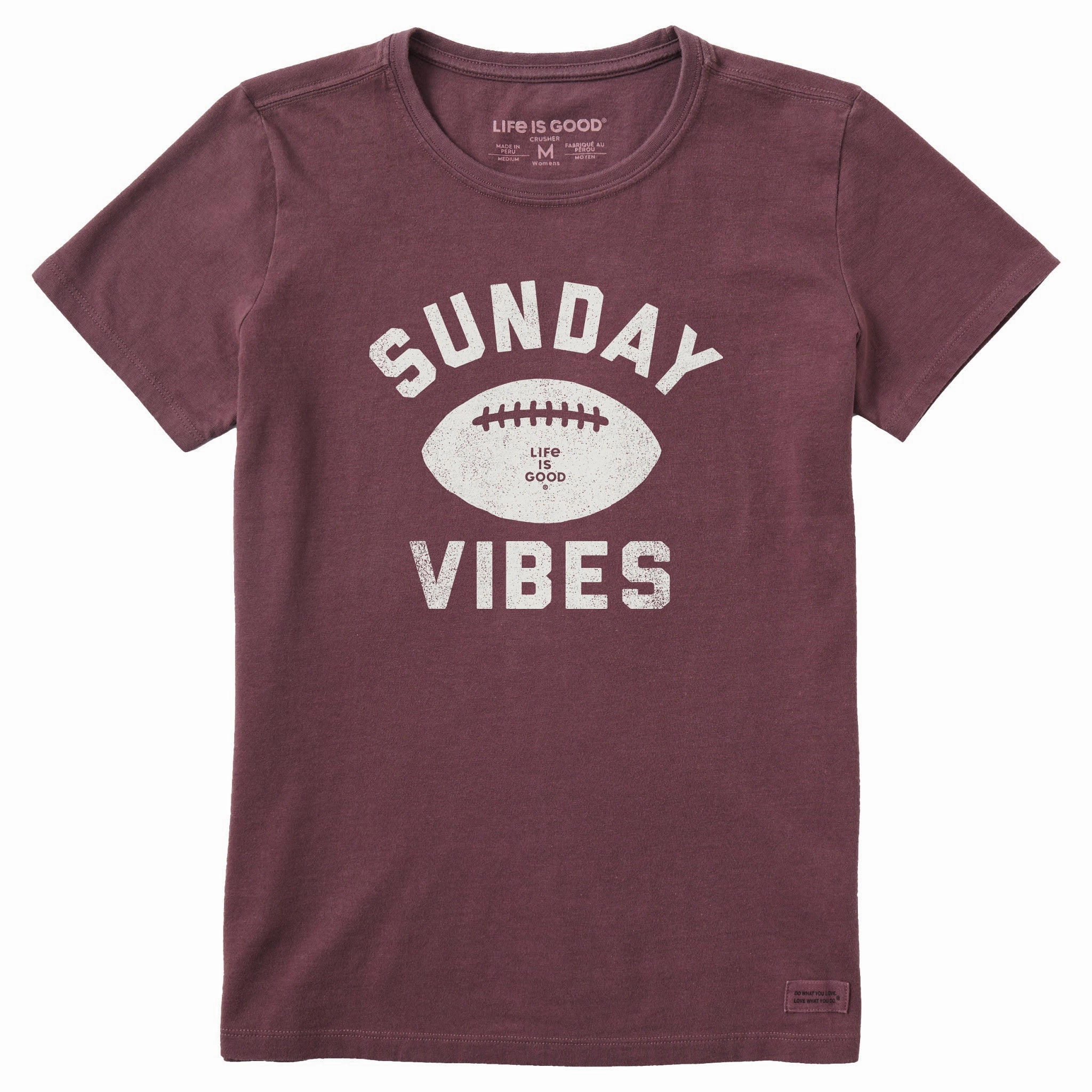 Stone Wash Process Women's Sunday Vibes Short Sleeve Crusher Tee