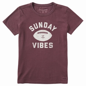 Women's Sunday Vibes Short Sleeve Crusher Tee Comfy Layer Wear color blocking