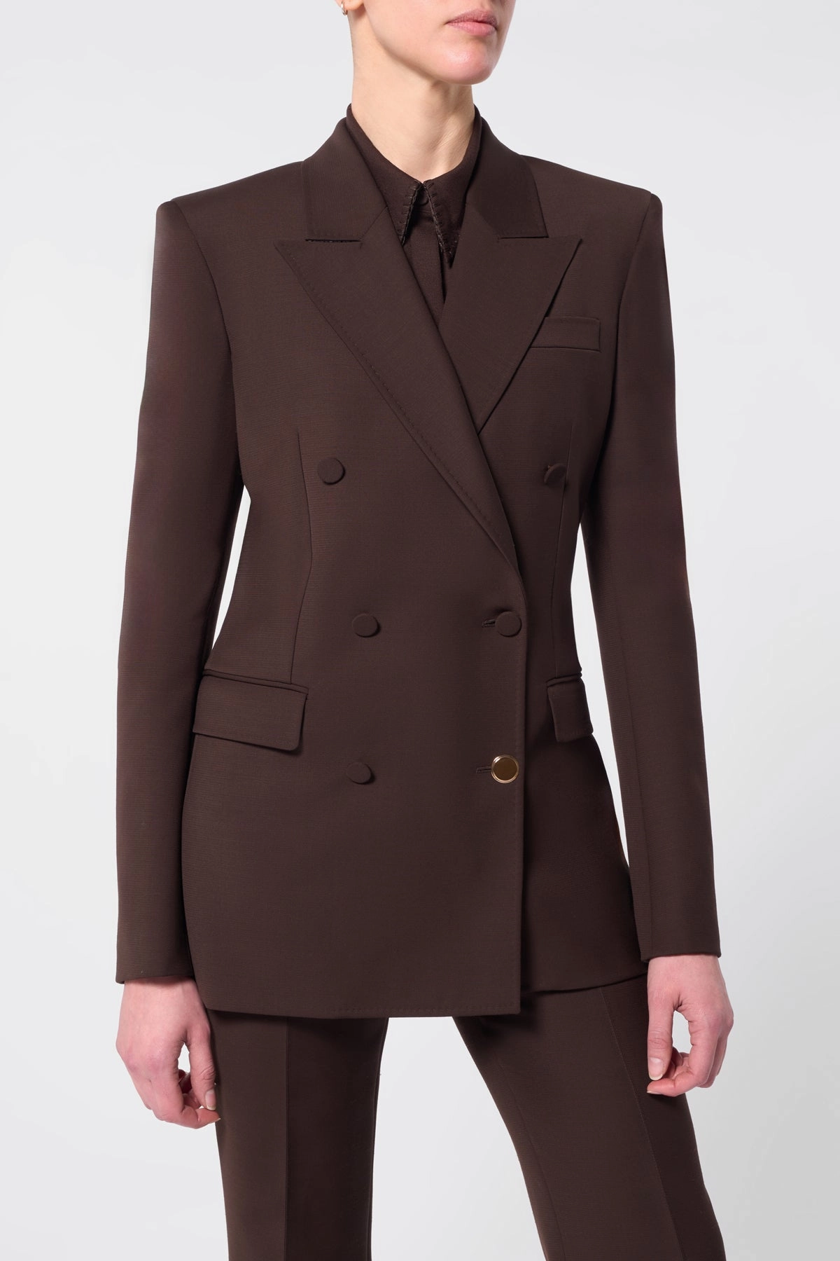 Gavin Blazer in Chocolate Sportswear Wool Premium Tailored Look Sleek Office Wear