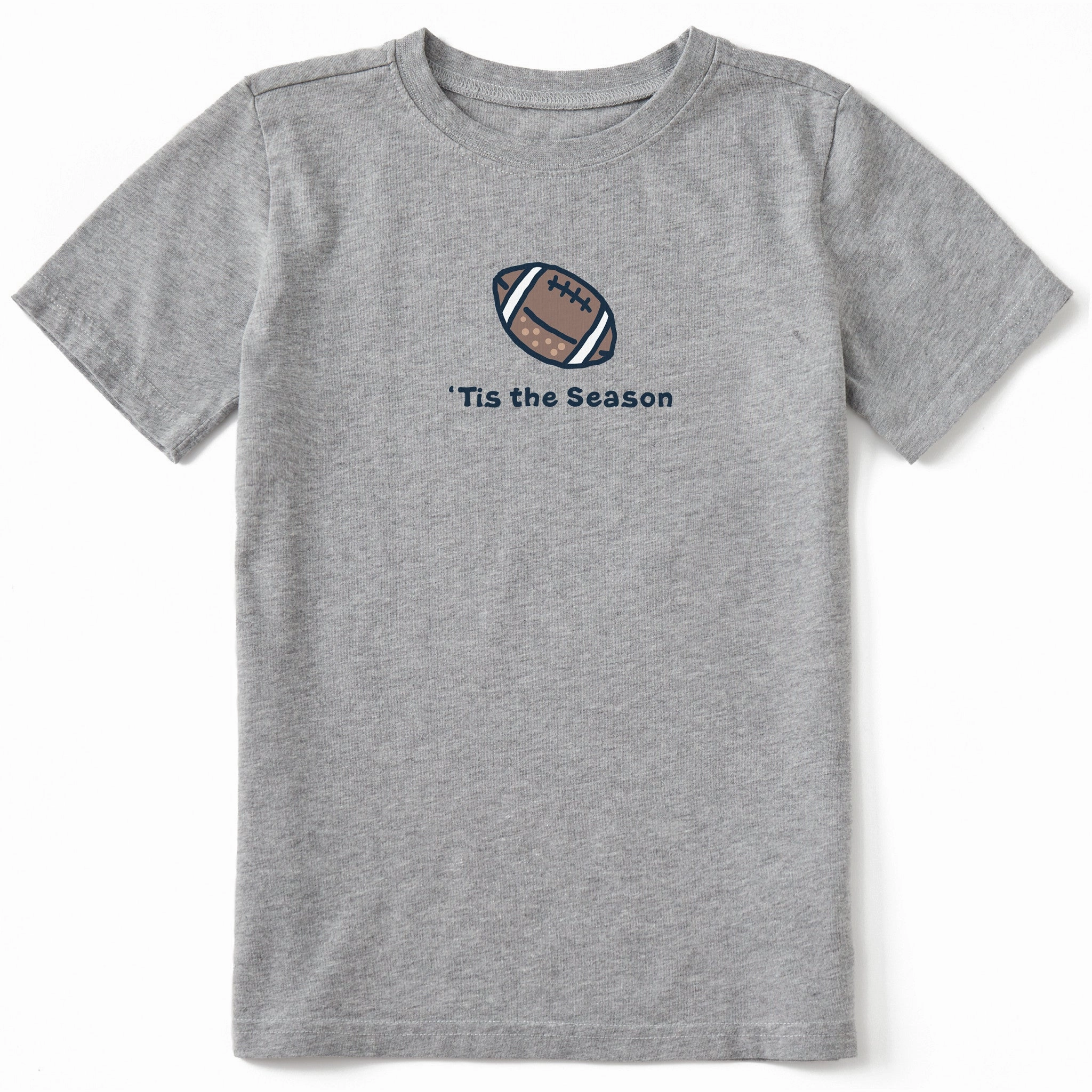 Kids Tis the Season Football Short Sleeve Crusher Tee Indoor Comfort Comfy Fit