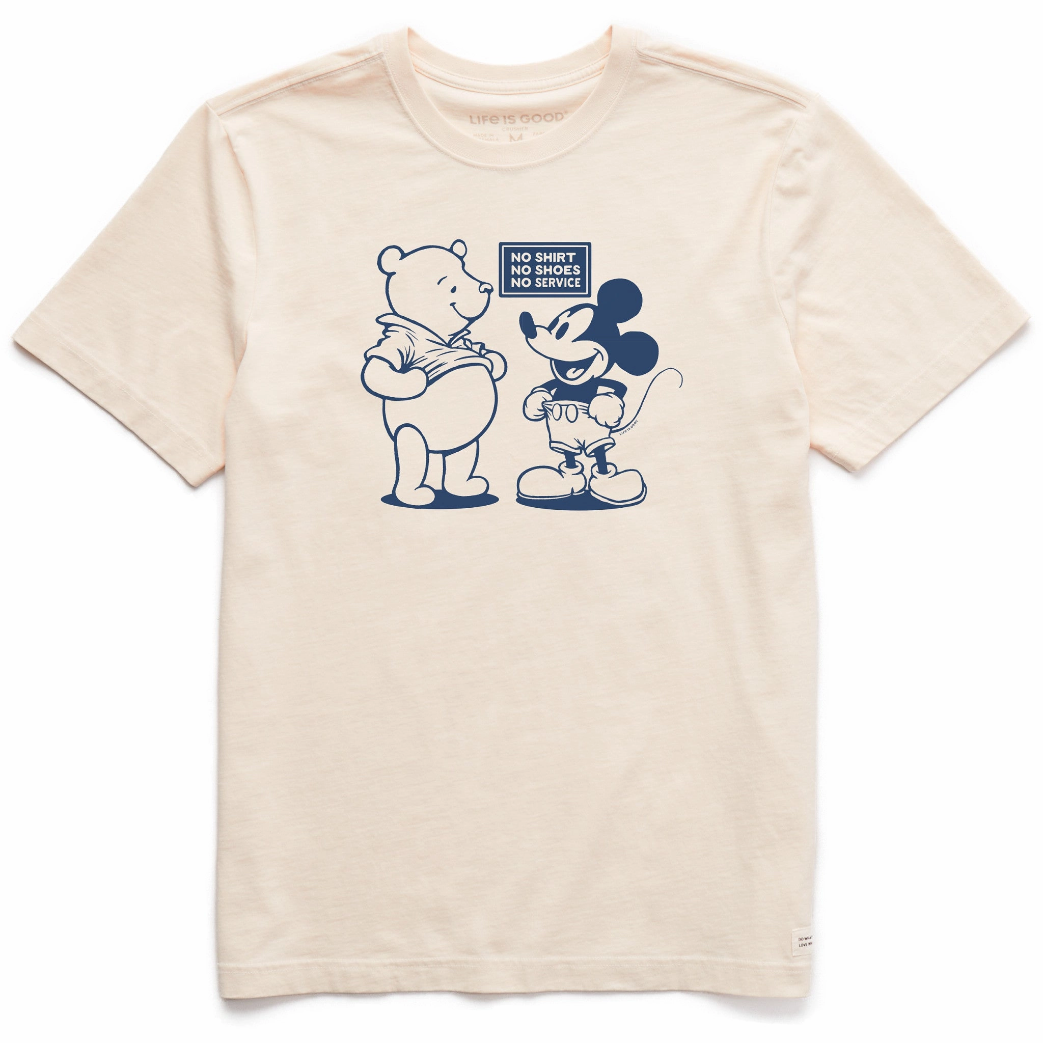 UPF Rated Fabric Soft Touch Texture Men's No Shirt No Shoes No Service Short Sleeve Crusher Tee