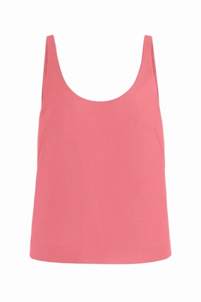 Muriel Tank Top in Watermelon Silk Virgin Wool Crisp Layering