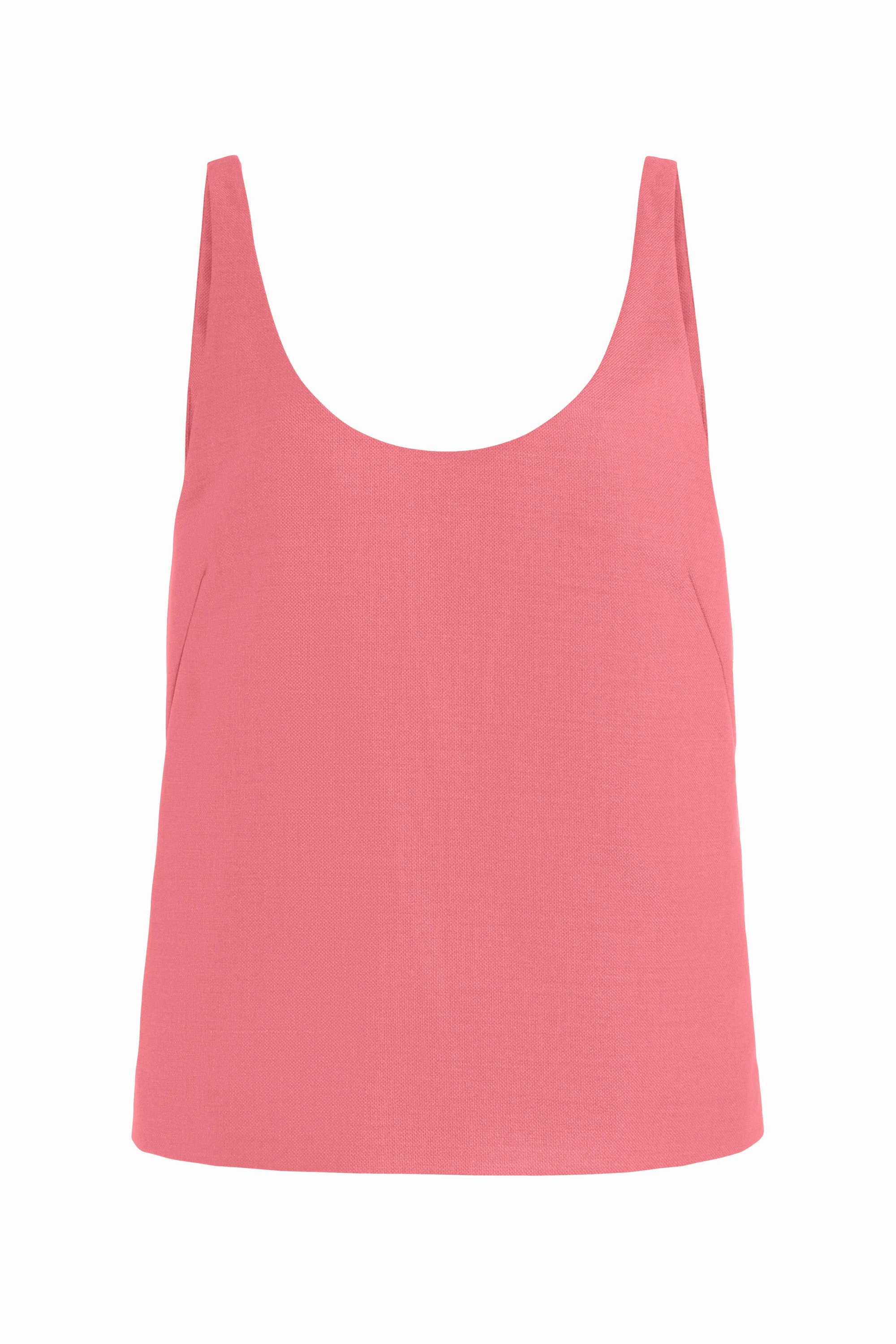 Muriel Tank Top in Watermelon Silk Virgin Wool Crisp Layering