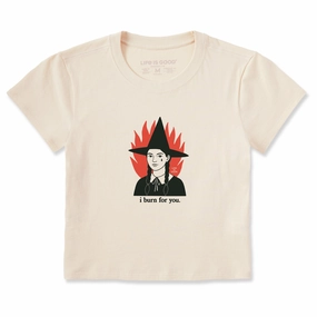 Women's I Burn For You Crusher-LITE Shrunken Tee Minimal Comfort Wear Seamless construction