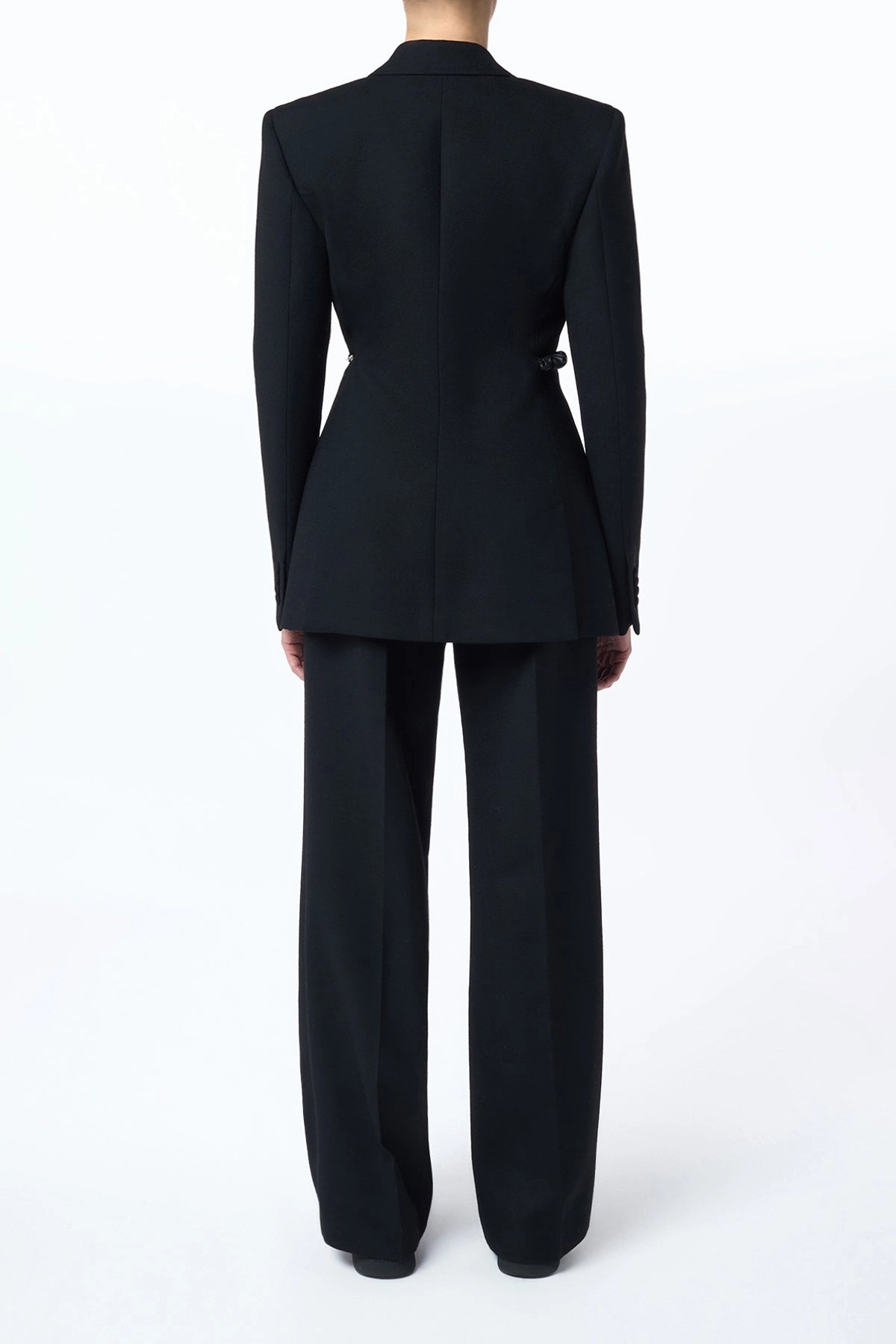 tailored office wear Epona Chain Blazer in Black Recycled Virgin Wool