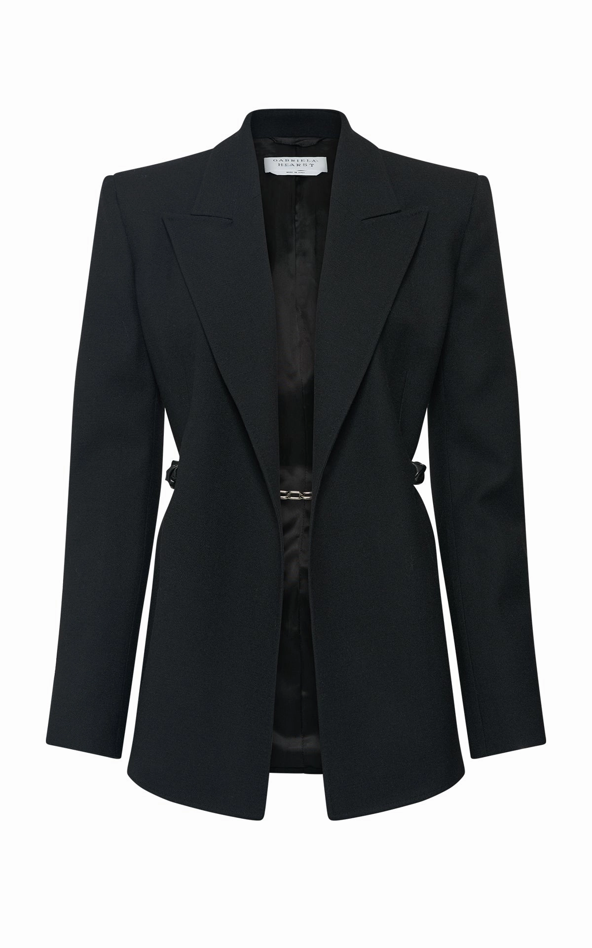 Smart Look Wear Sophisticated Design Epona Chain Blazer in Black Recycled Virgin Wool