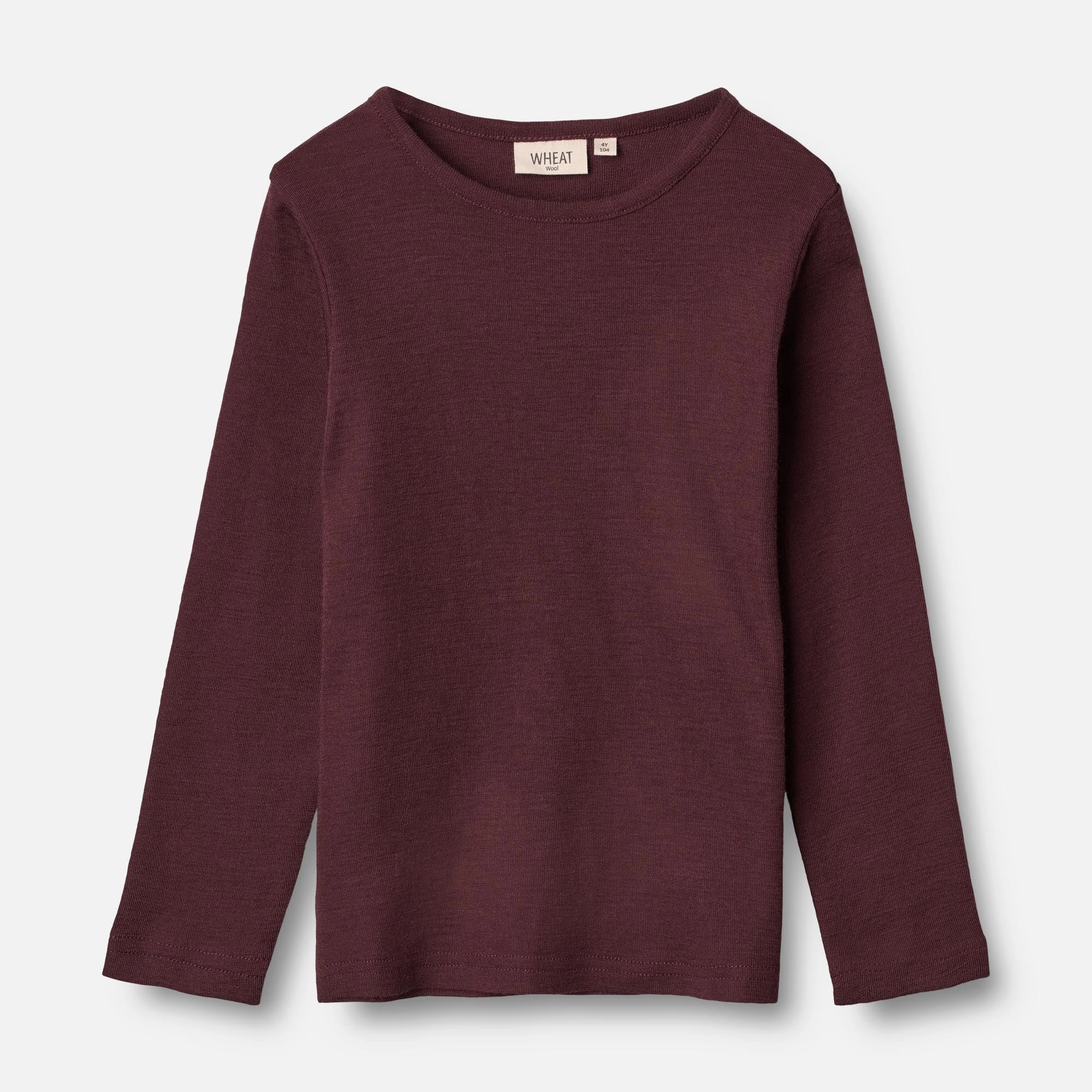 Wool T-Shirt LS - aubergine Season Ready Fresh Comforted