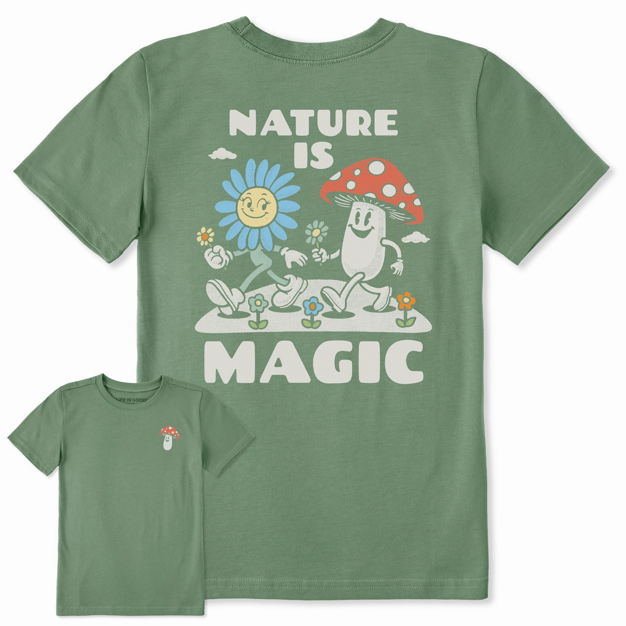 Kids Nature is Magic Short Sleeve Crusher Tee Hydrophobic coating Cozy Wardrobe