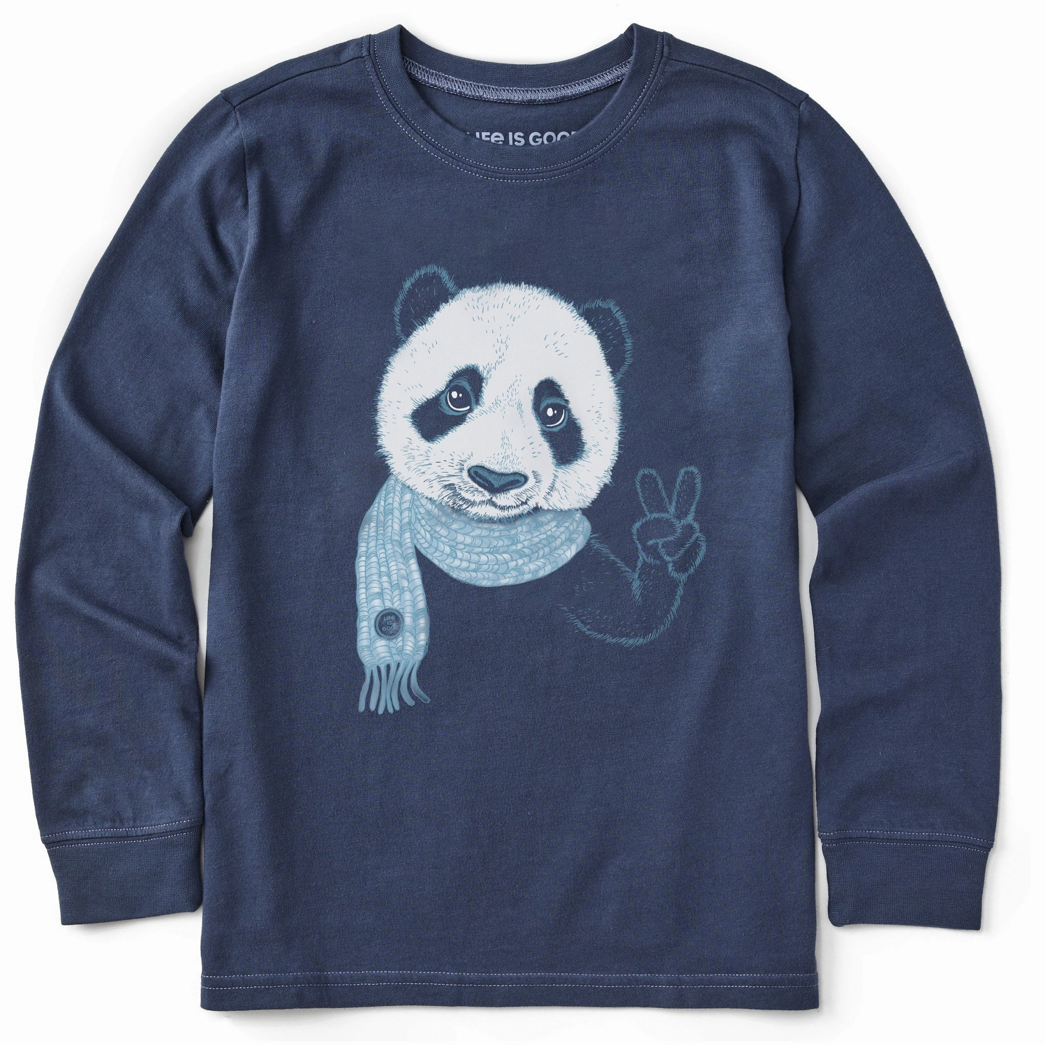 polo neck Kids Peaceful Panda Long Sleeve Crusher Tee