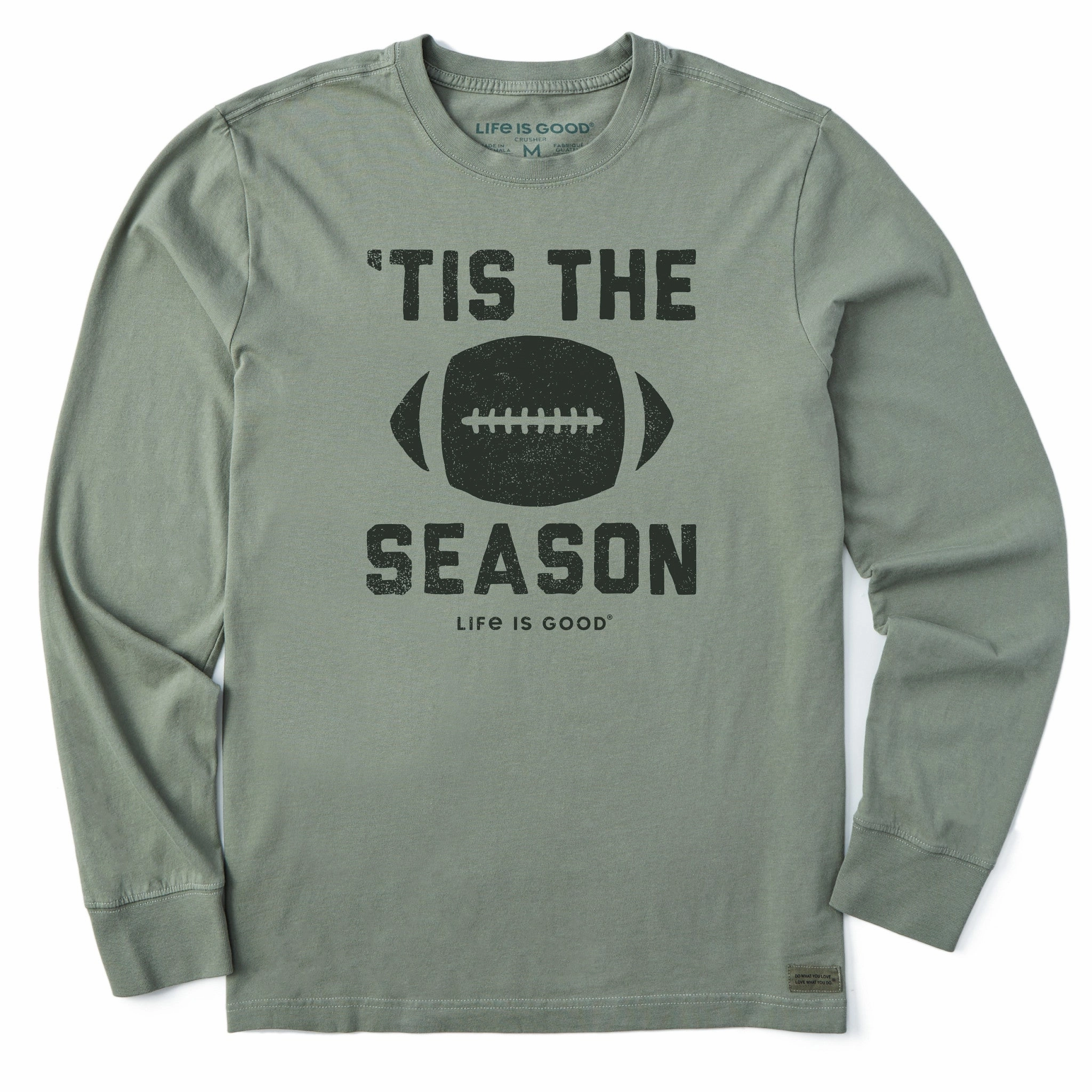 Men's Tis The Football Season Long Sleeve Crusher Tee AntiStatic Properties Chilly Day Comfort