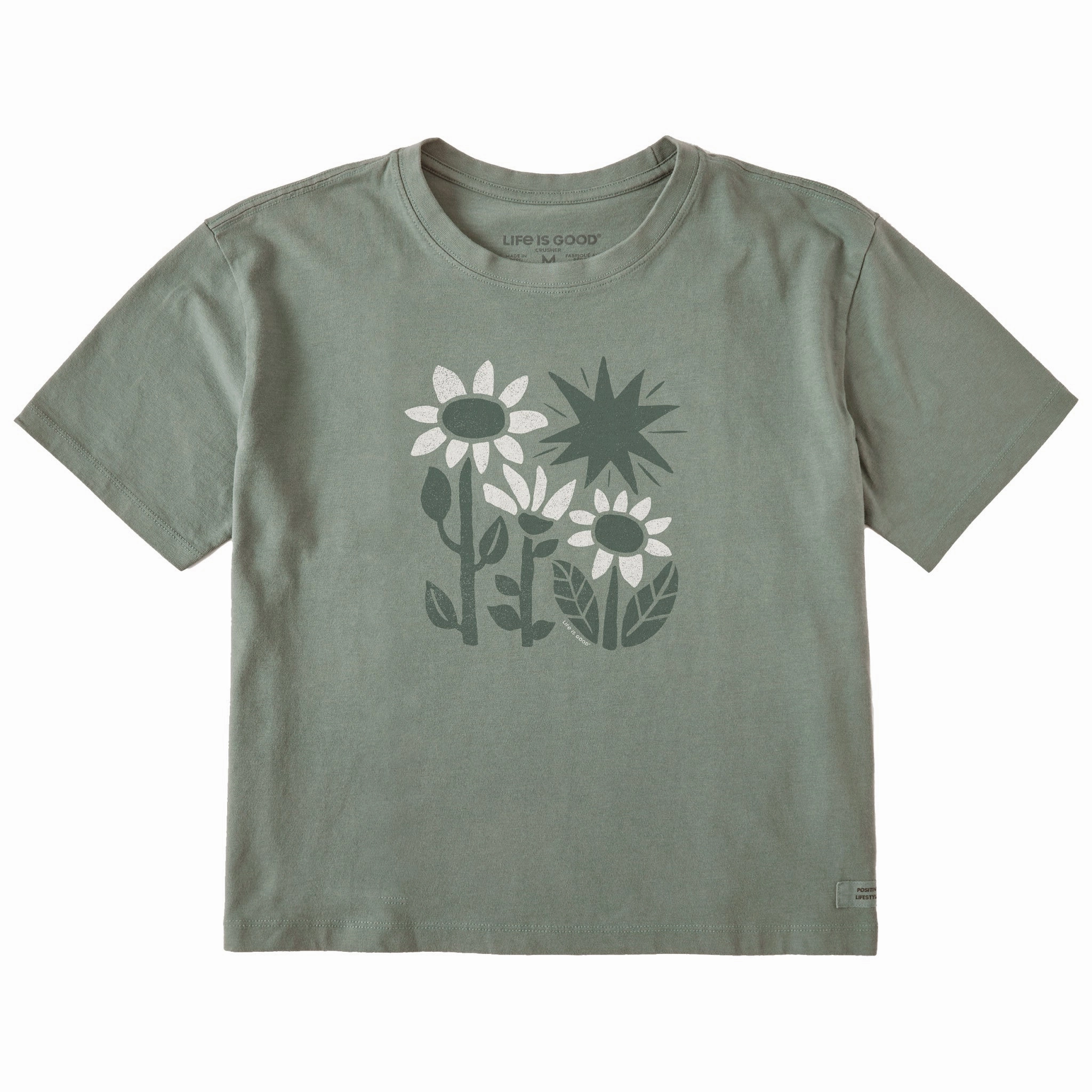 Women's Sunflower Day Short Sleeve Crusher Boxy Tee Cashmere combination