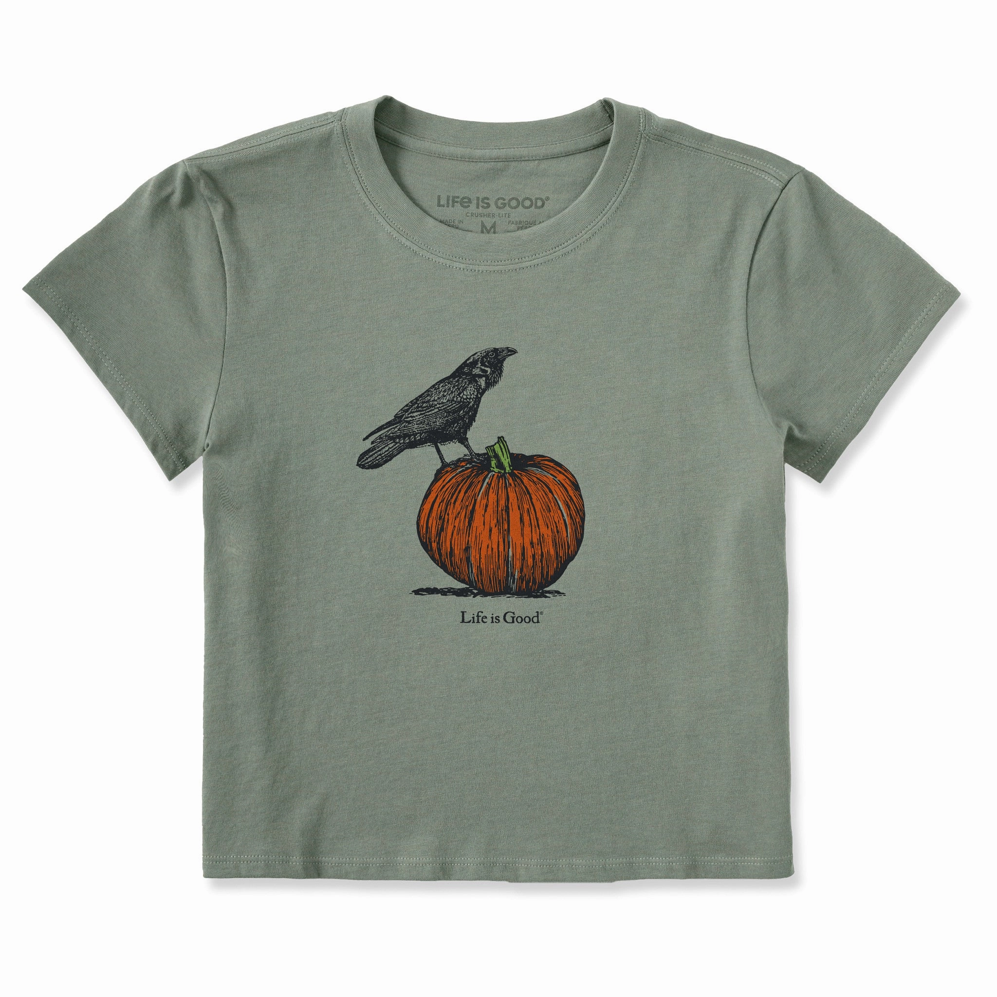 Women's Antique Raven & Pumpkin Crusher-LITE Shrunken Tee Urban Streetwear