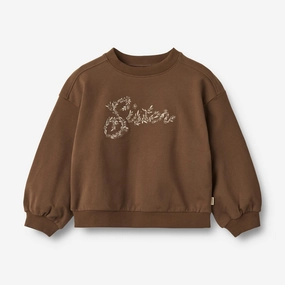 Sweatshirt L/S Embroidery Eliza - coffee bean Camping Gear