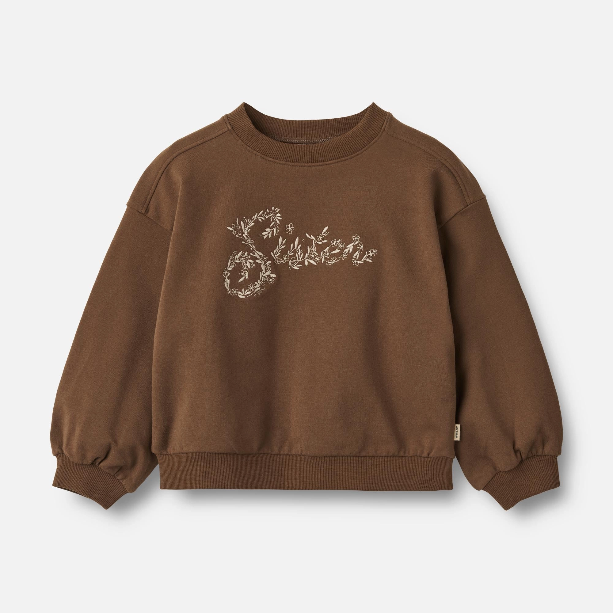 Comfort Design Sweatshirt L/S Embroidery Eliza - coffee bean