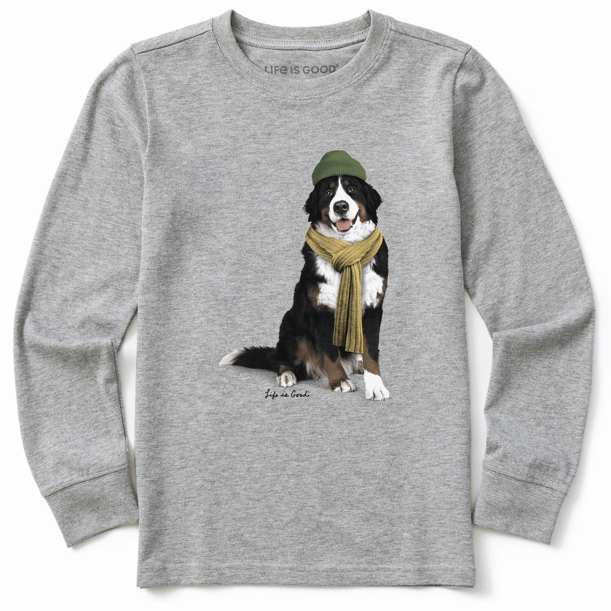 Kids Photoreal Bernese Long Sleeve Crusher Tee Unisex Core