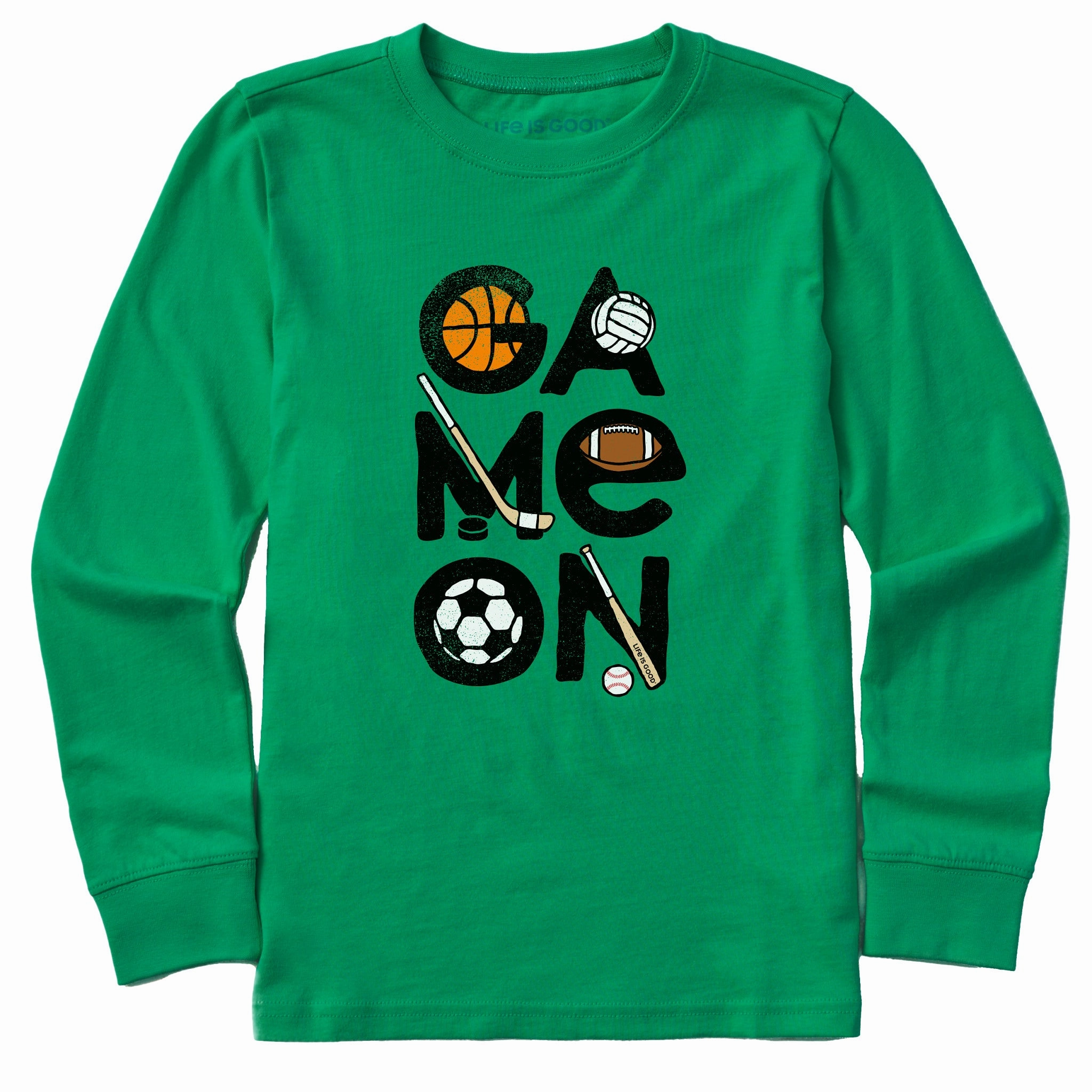Kids Sport Game On Long Sleeve Crusher Tee Fit for All Seasons SoftenedNeckline