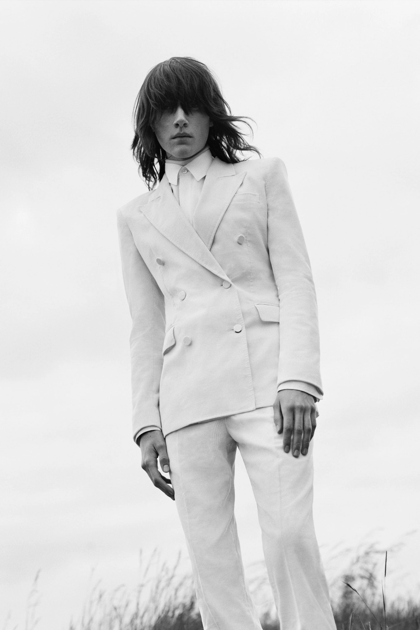 Sophisticated Wear Ianthe Flare Pant in Ivory Sea Island Cotton Corduroy