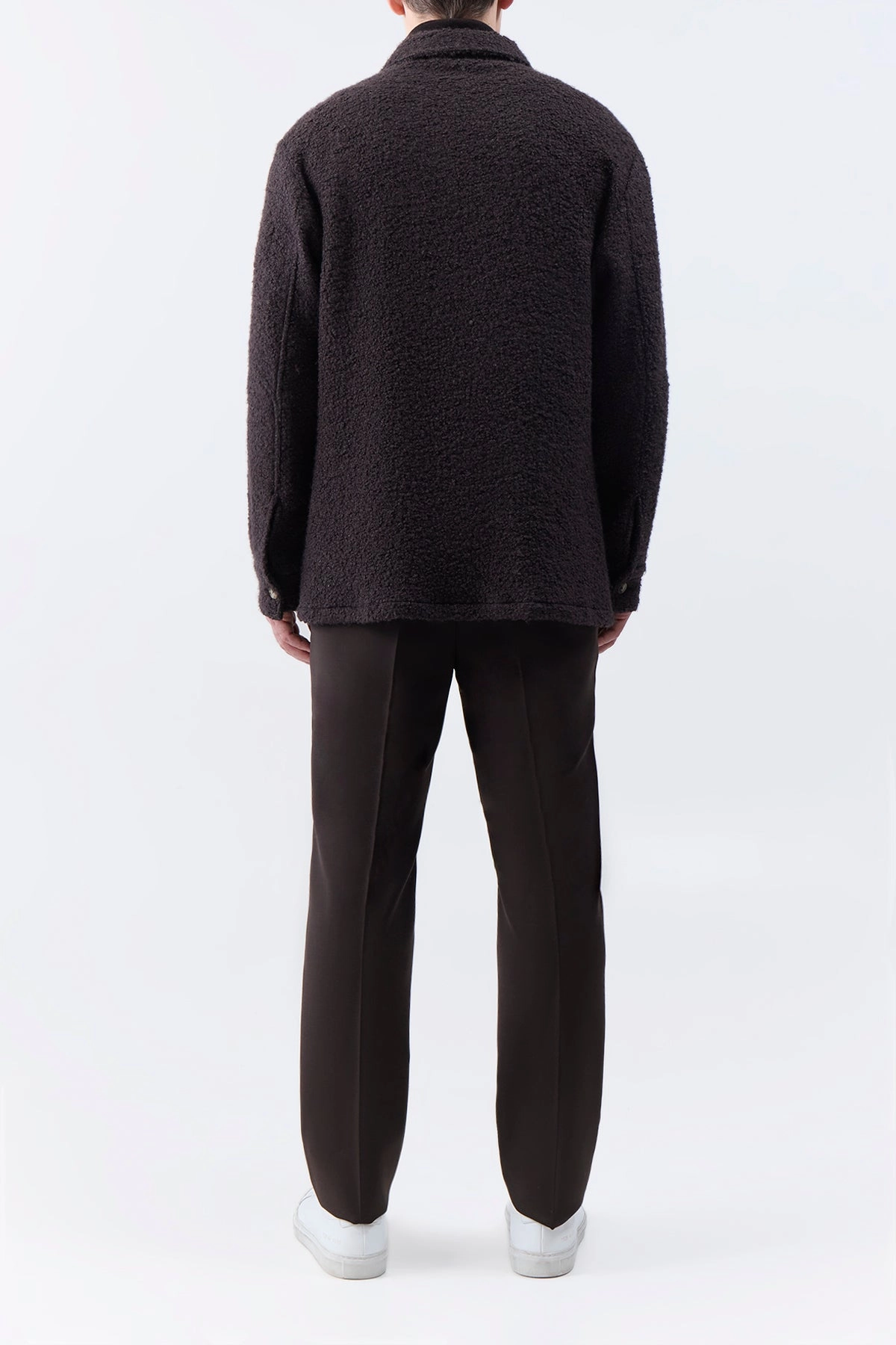 Blush Fargo Overshirt in Chocolate Recycled Cashmere Boucle