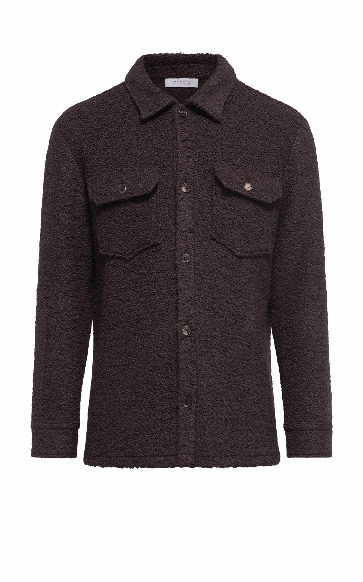 Season Change Fargo Overshirt in Chocolate Recycled Cashmere Boucle